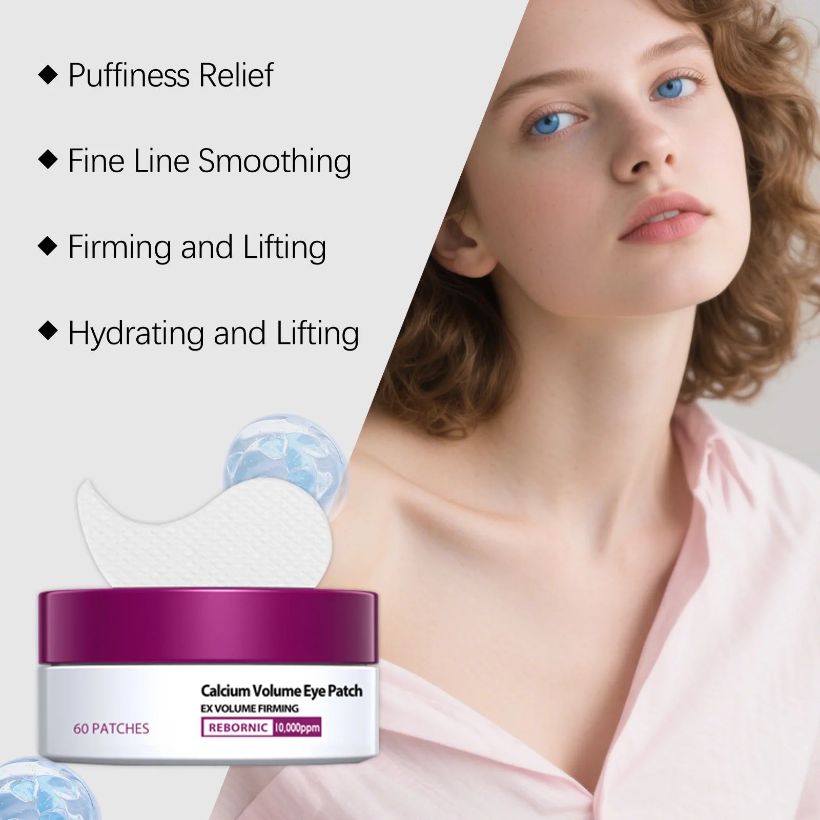 Calcium Volume Eye Patches anti Eye Bags Wrinkles Reduce Puffiness Lifting Firming Soft Smoothing Hydrating Eyes Mask Skin Care