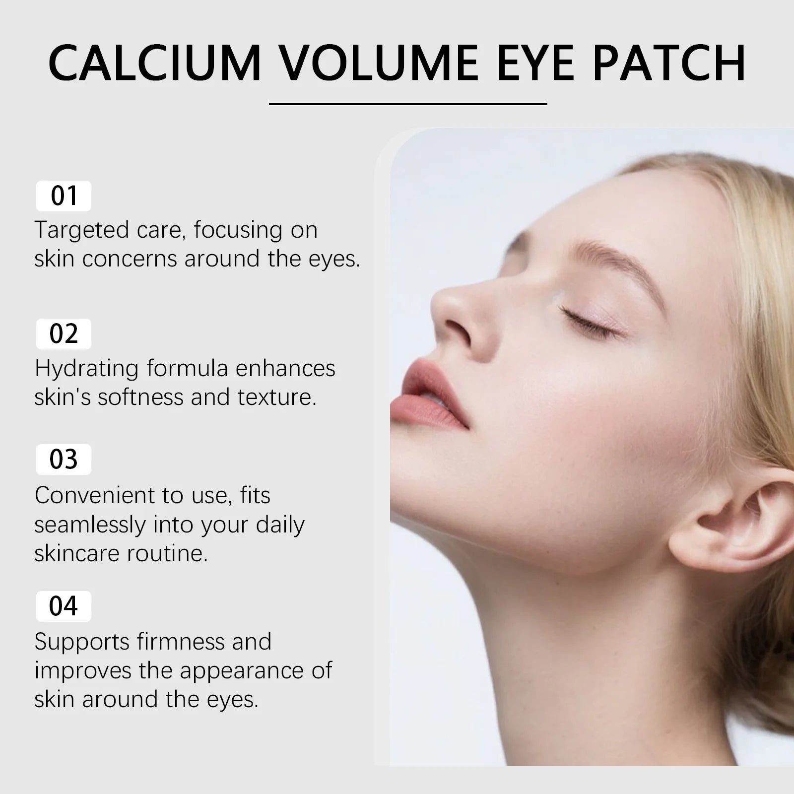 Calcium Volume Eye Patches anti Eye Bags Wrinkles Reduce Puffiness Lifting Firming Soft Smoothing Hydrating Eyes Mask Skin Care