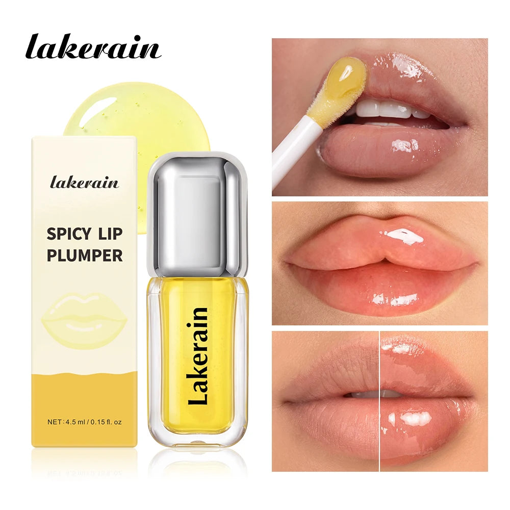 Spicy Lip Plumper Deep Hydration Transparent Glossy Finish Natural Fusion Lip Tone 2 Intensities Visibly Fuller Lips Plumper