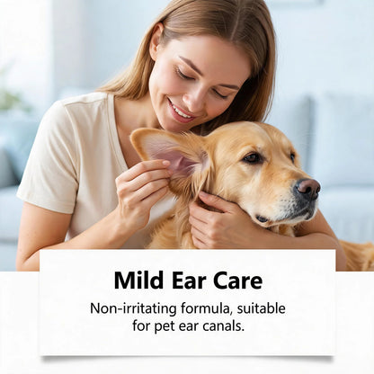 Pet Ear Rinse for Dogs & Cats, Mild Ear Canal Cleansing Liquid, Gentle Ear Wash for Comfort Daily Pet Ear Care