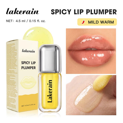 Spicy Lip Plumper Deep Hydration Transparent Glossy Finish Natural Fusion Lip Tone 2 Intensities Visibly Fuller Lips Plumper
