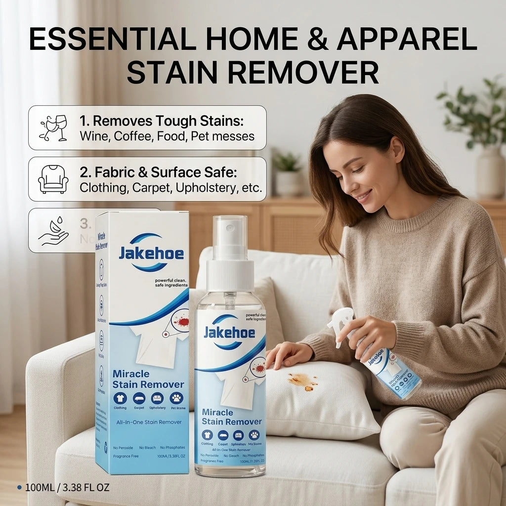 Miracle Stain Removing Spray Instant Eliminating Stubborn Stain Long-Lasting Fresh Scent Convenient Multi-Surface Fabric Cleaner