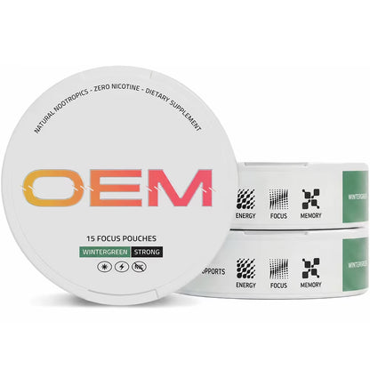 Wholesale OEM Oral Pouches Caffeine Free Focus Pouches Nootropic Alpha-Gpc L-Theanine Plant Based Energy Pouches Ultra Cans