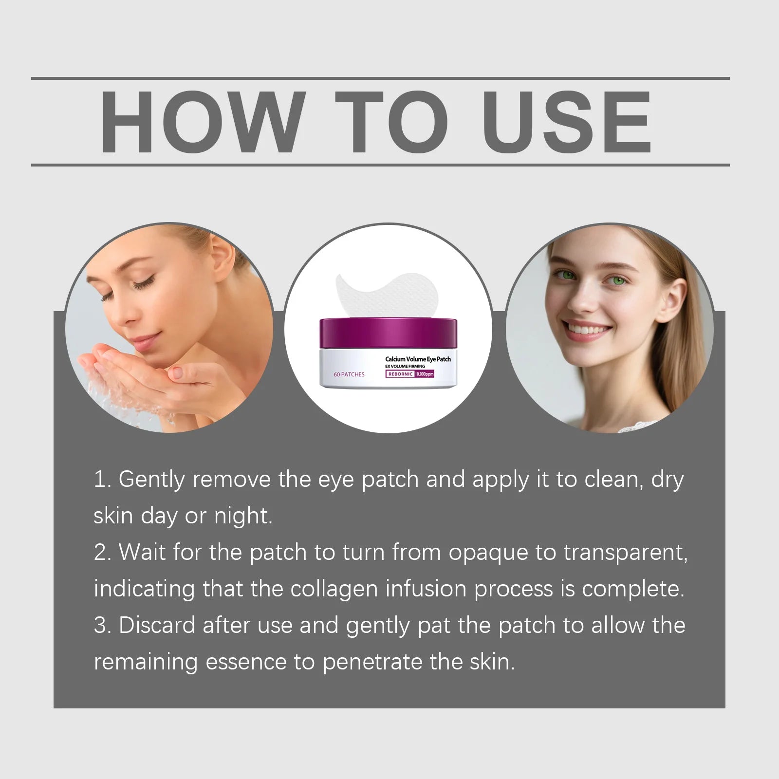Calcium Volume Eye Patches anti Eye Bags Wrinkles Reduce Puffiness Lifting Firming Soft Smoothing Hydrating Eyes Mask Skin Care
