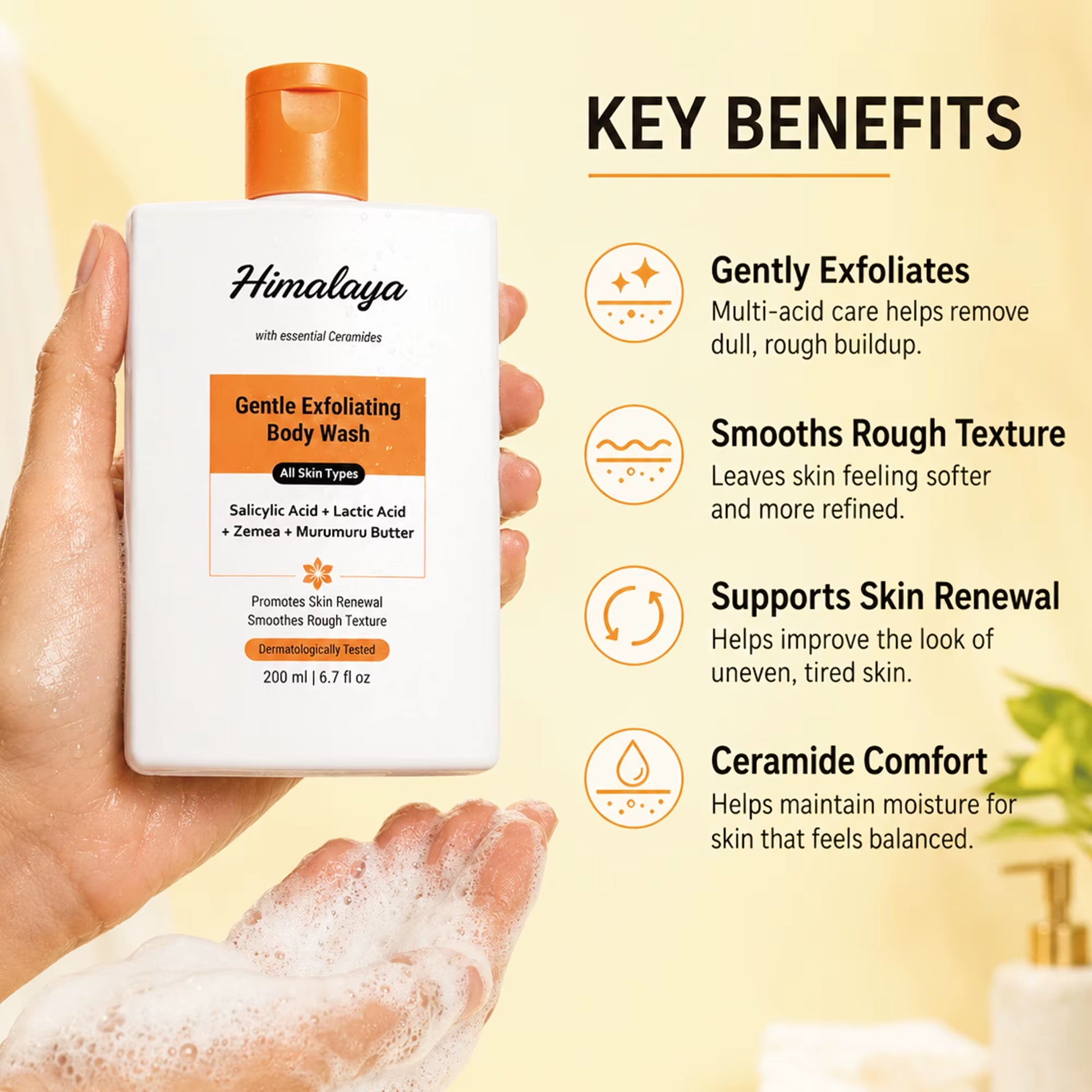 Private Label Salicylic Acid Body Wash for Keratosis Pilaris Deep Exfoliation Smooth Bumpy Uneven Skin Texture Shower Gel